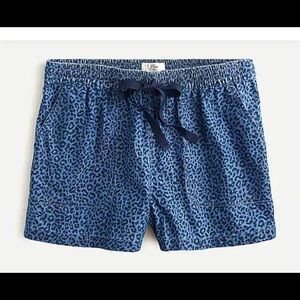 J Crew Seaside short in indigo leopard cotton, S